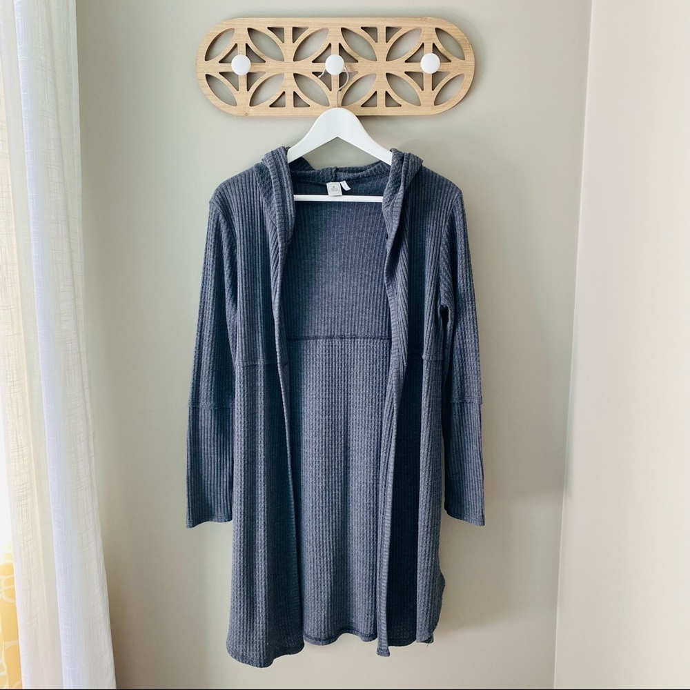 Paper Crane Long Open Front Cardigan Gray Sz XS